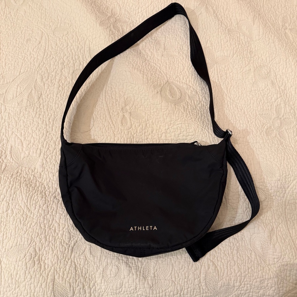 Athleta Black Half moon Crossbody Bag